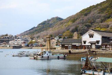 Tomonoura hiroshima 'daki eski deniz feneri.