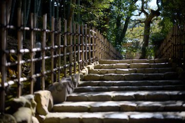 Kyoto 'daki eski taş merdivenler.