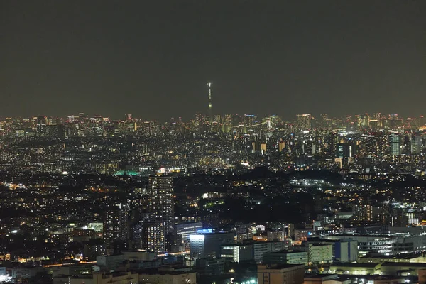 Vista Noturna Tóquio Yokohama — Fotografia de Stock