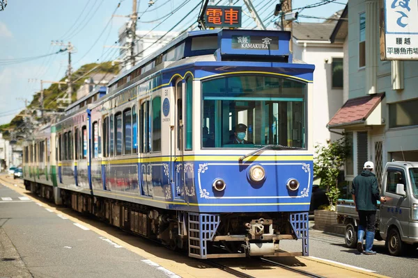 Pociąg Enoden Kamakura Japonia — Zdjęcie stockowe