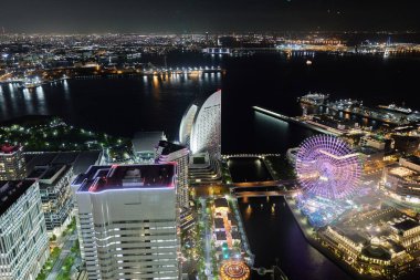 Yokohama 'nın otelden gece görüşü.
