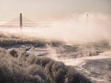 big bridge and cold fog