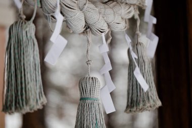 Japon tapınağı kışın hokkaido