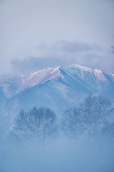 Cold Fog Mountainrange Hokkaido — Stock Photo, Image