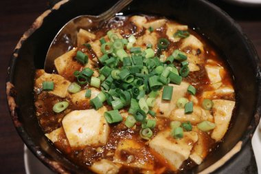 mabo tofu yakın çekim 