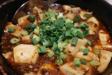 mabo tofu yakın çekim 