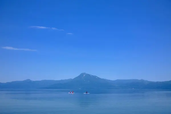 stock image lake shikotsu in summer hokkaido