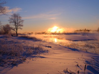 cold winter morning in hokkaido