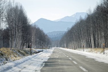 mikuni pass in winter hokkaido clipart