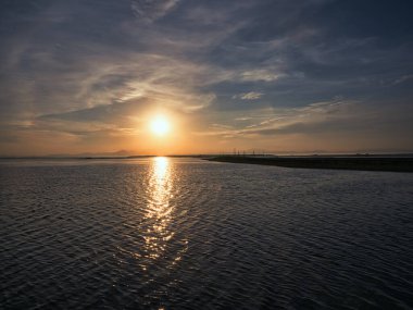 Hokkaido 'da ölü ağaçlar ve gün batımı