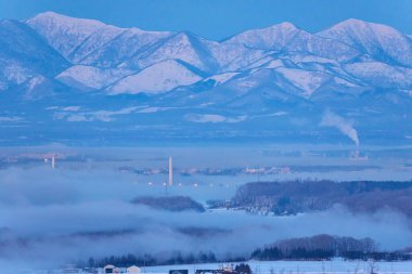  cold fog in winter hokkaido clipart