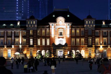 Japonya 'daki Tokyo istasyonu gece görüşü