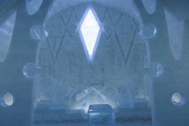 ice church in winter hokkaido clipart