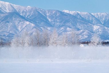 Hokkaido 'da soğuk sis ve dağ sıraları