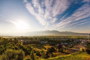 Nakafurano kasabası, sabahın erken saatlerinde