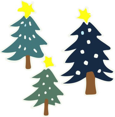vektör kümesi Noel ağaçları