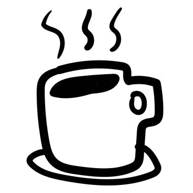 Sıcak kahve fincanı simgesi, taslak biçimi