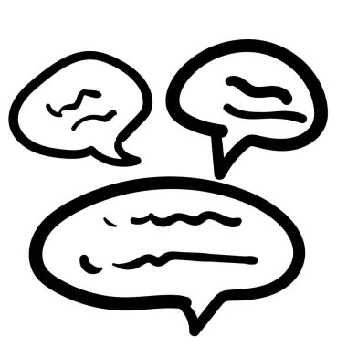 İki beyinli konuşma baloncukları. Konuşma baloncuğunun vektör simgesi.