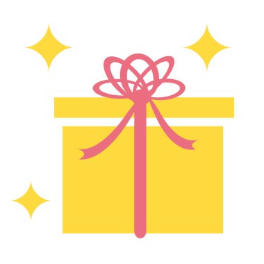 Hediye kutusu simgesi. düz tasarım biçimi.