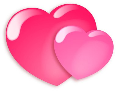 3d vektörü pembe kalp