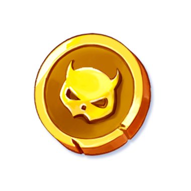 Beyaz arkaplanda izole edilmiş altın kafatası simgesi