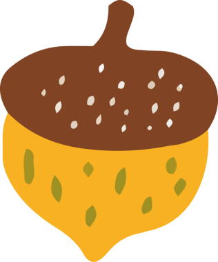 sonbahar meşe palamudu simgesi, vektör illüstrasyonu