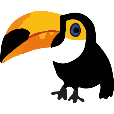 Çizgi film Toucan kuşunun vektör çizimi