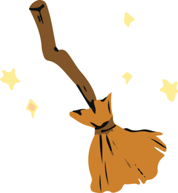 çizgi film karalama cadı süpürgesi