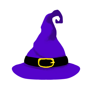 Cadılar Bayramı cadı şapka beyaz bir arka plan üzerinde izole