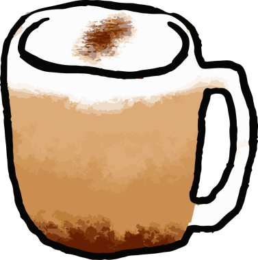 Tarçınlı latte sanatı, vektör.