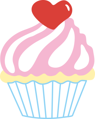 Kırmızı kalpli bir kek.