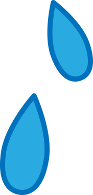 Su sıçraması. Basit düz resimleme