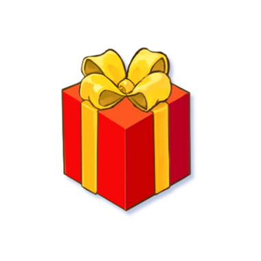 Altın renkli simgeyle hediye kutusu.