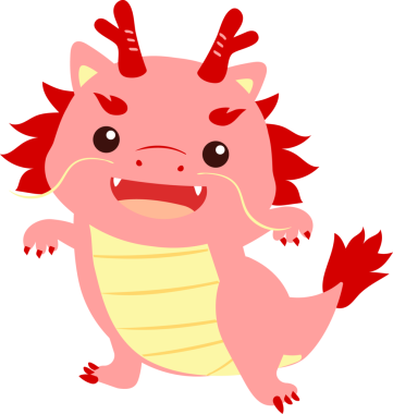 Beyaz arka planda sevimli ejderha, illüstrasyon, vektör.