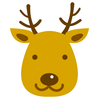 Yılbaşı geyiği, vektör çizimi, düz tasarım