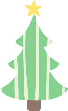 ağaç noel dekorasyon simgesi düz stil