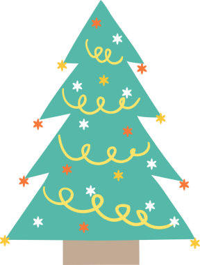 Düz stil Noel ağacı süsleme simgesi