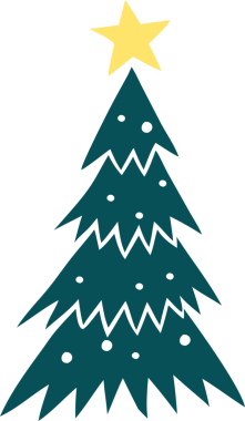 Yılbaşı ışıklarıyla bir Noel ağacının vektör çizimi