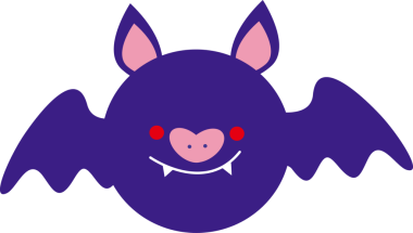 Şirin gülümseyen cadılar bayramı canavarı mor gözlü