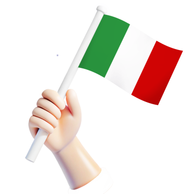  İtalya bayrak illüstratörü el sallayan illüstratör 3d çizgi film stili illüstrasyonunu destekliyor