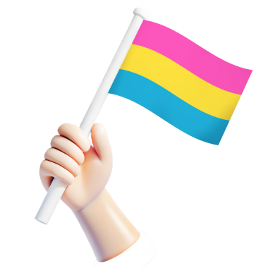 sex panseksüel lgbt bayrak çizer el sallama çizer desteği 3d çizgi film tarzı illüstrasyon