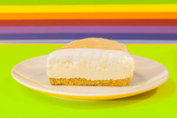 Tasty Lemon Pie Colorful Proud Rainbow Background — Stockfoto