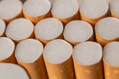 Sigara paketi ve ön planda birkaç sigara..