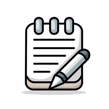 Illustration Vector Graphic Cartoon of a Notebook and Pen icon, Perfect for Organizing Ideas and Creativity clipart