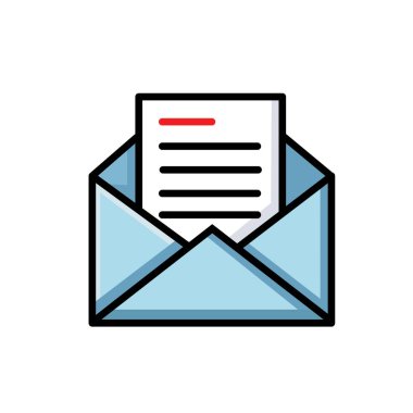 Bir Zarf Simgesinin Çizimsel Vektör Karikatürü, Bir Yaratıcı ve Ayrıntılı Tasarımda İletişim, Yazışma ve Bağlantıyı Sembolize Ediyor