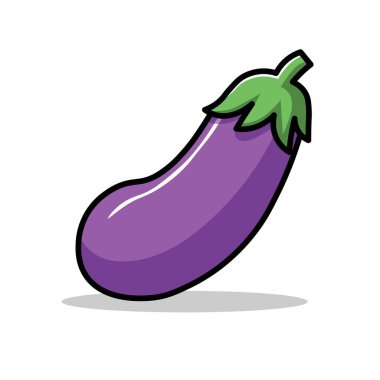 Mor Patlıcan Çizgisi Çizim Vektörü