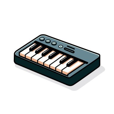 Basit Klasik Piyanonun Çizimsel Vektör Çizimi