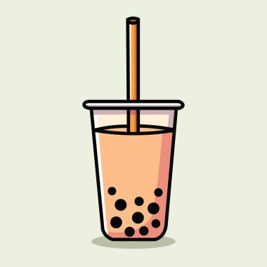 Klasik Köpüklü Çay İçeceğinin Görüntü Vektörü Çizgi Filmi