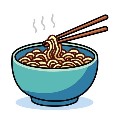 Çubuklu Şehriye Buharı 'nın Çizimsel Vektör Karikatürü