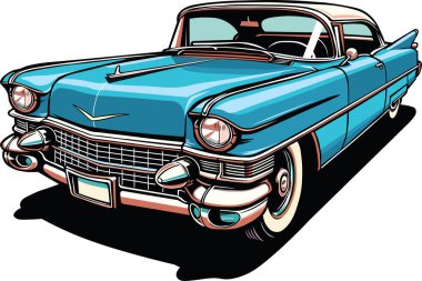 Klasik bir Cadillac 'ın Görüntü Vektörü Grafik Çizimi